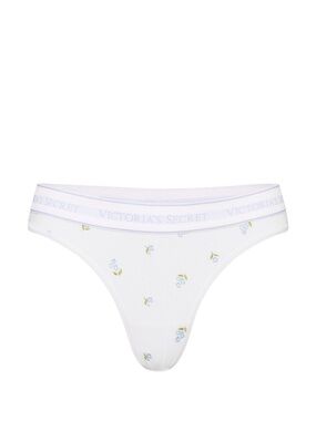 Victoria's Secret Logo Cotton Embroidery Thong Panty